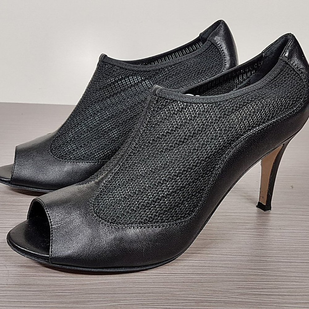 L.K. Bennett 'Lara' Bootie Black Leather Womens Size 10 / 40